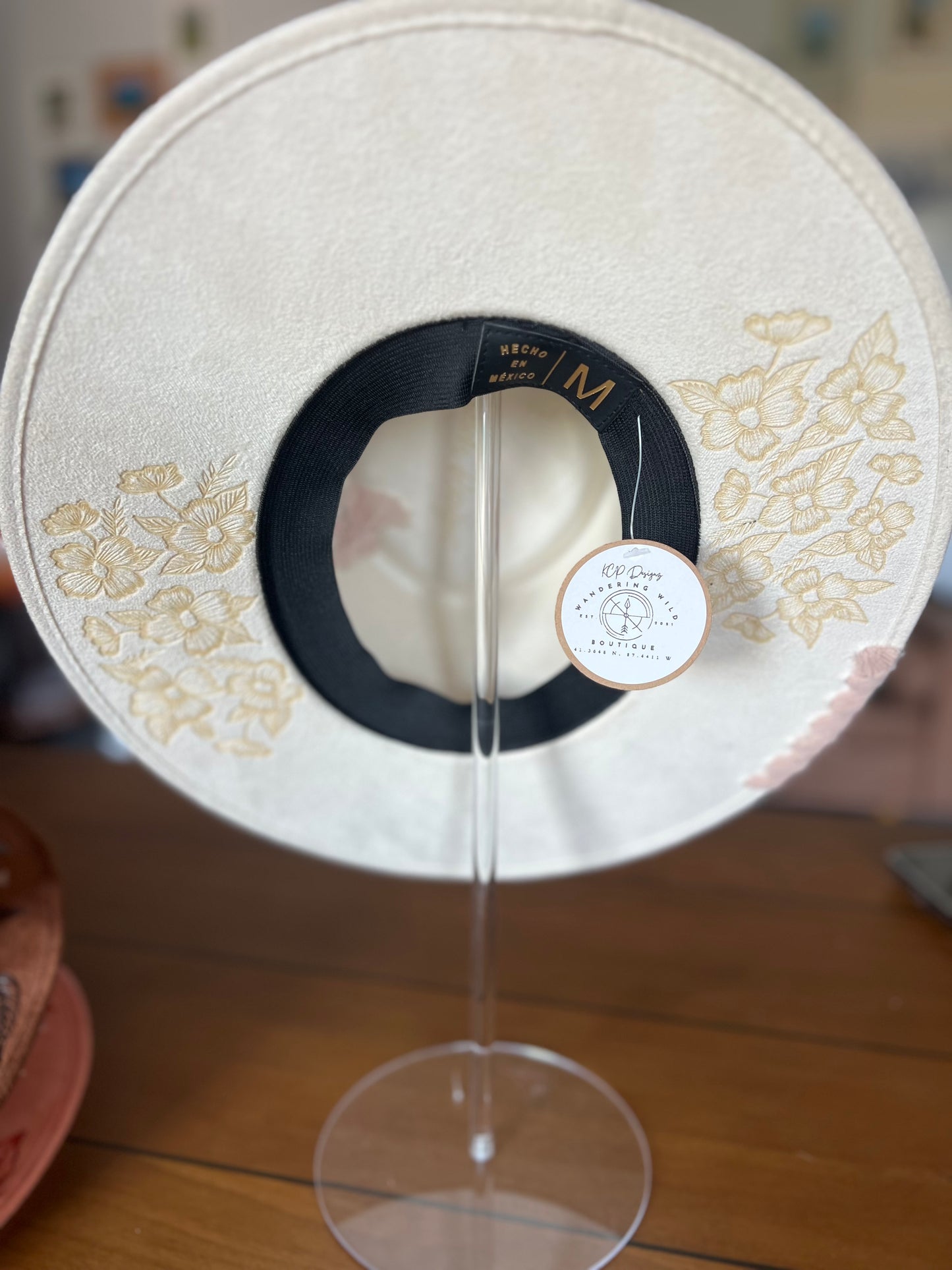 Wildflower Design Burned Hat