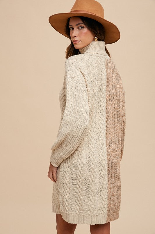 Two Tone Sweater Dress