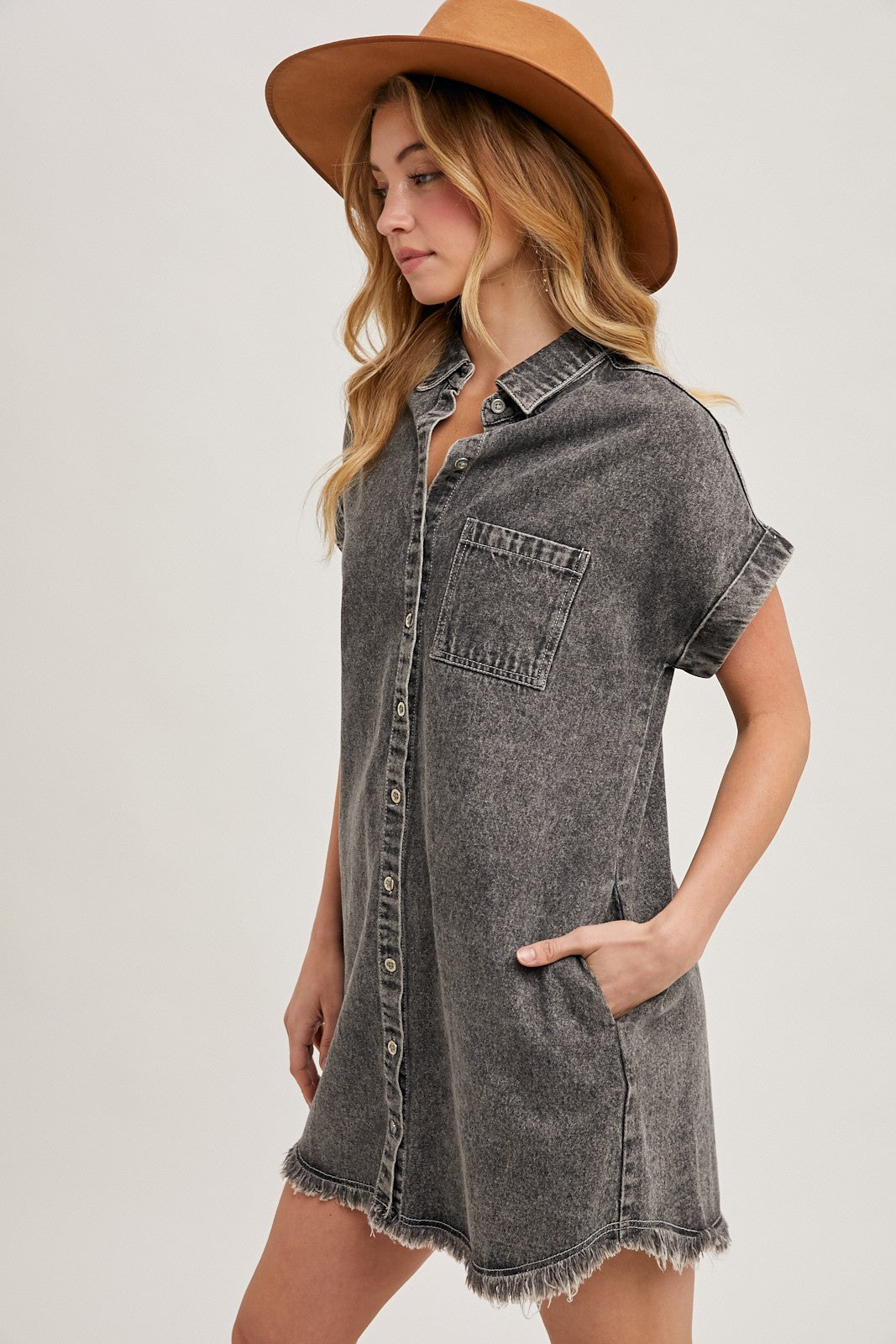 Frayed Denim Dress