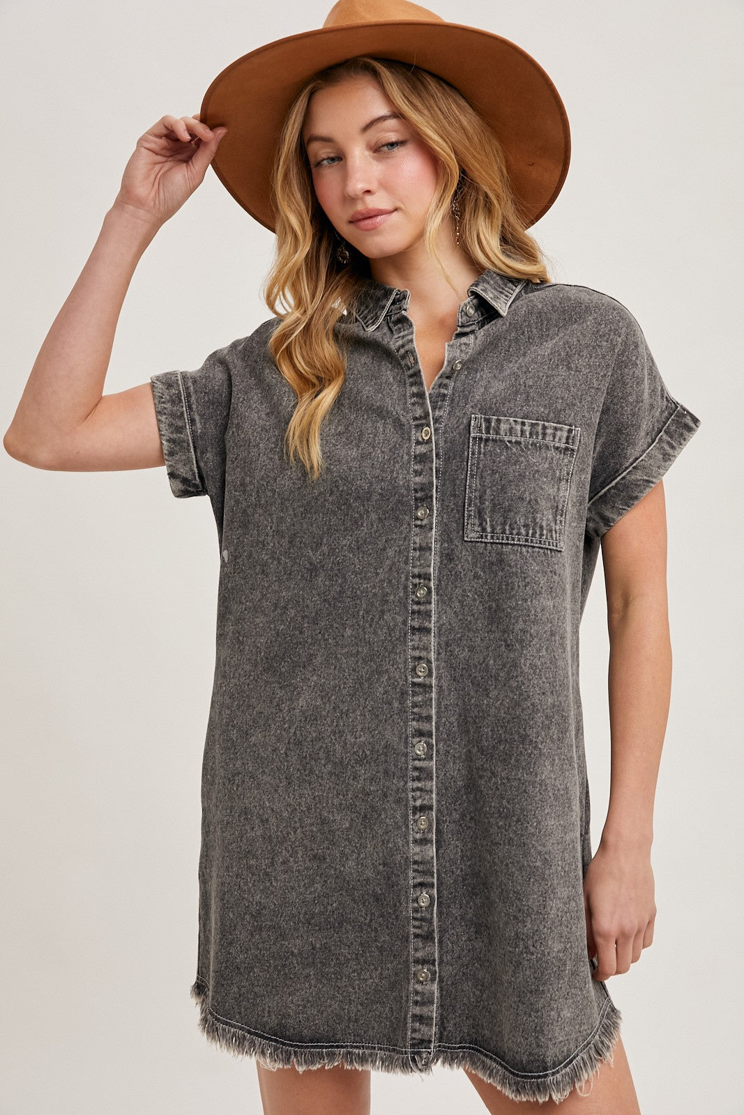 Frayed Denim Dress