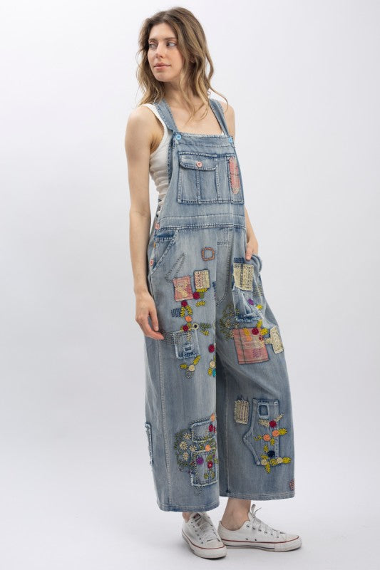 Patched Washed Overall