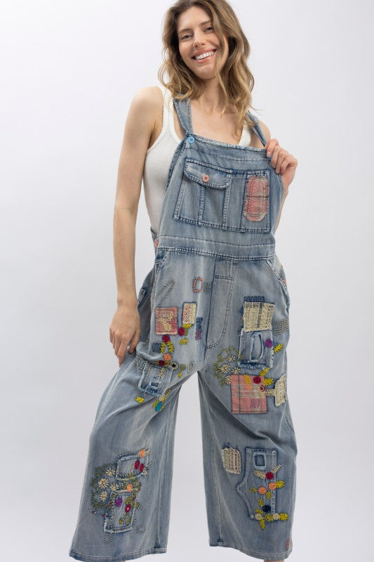 Patched Washed Overall