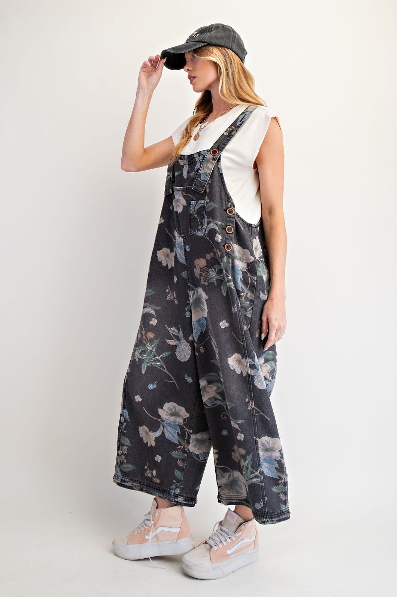 Flower Washed Overalls