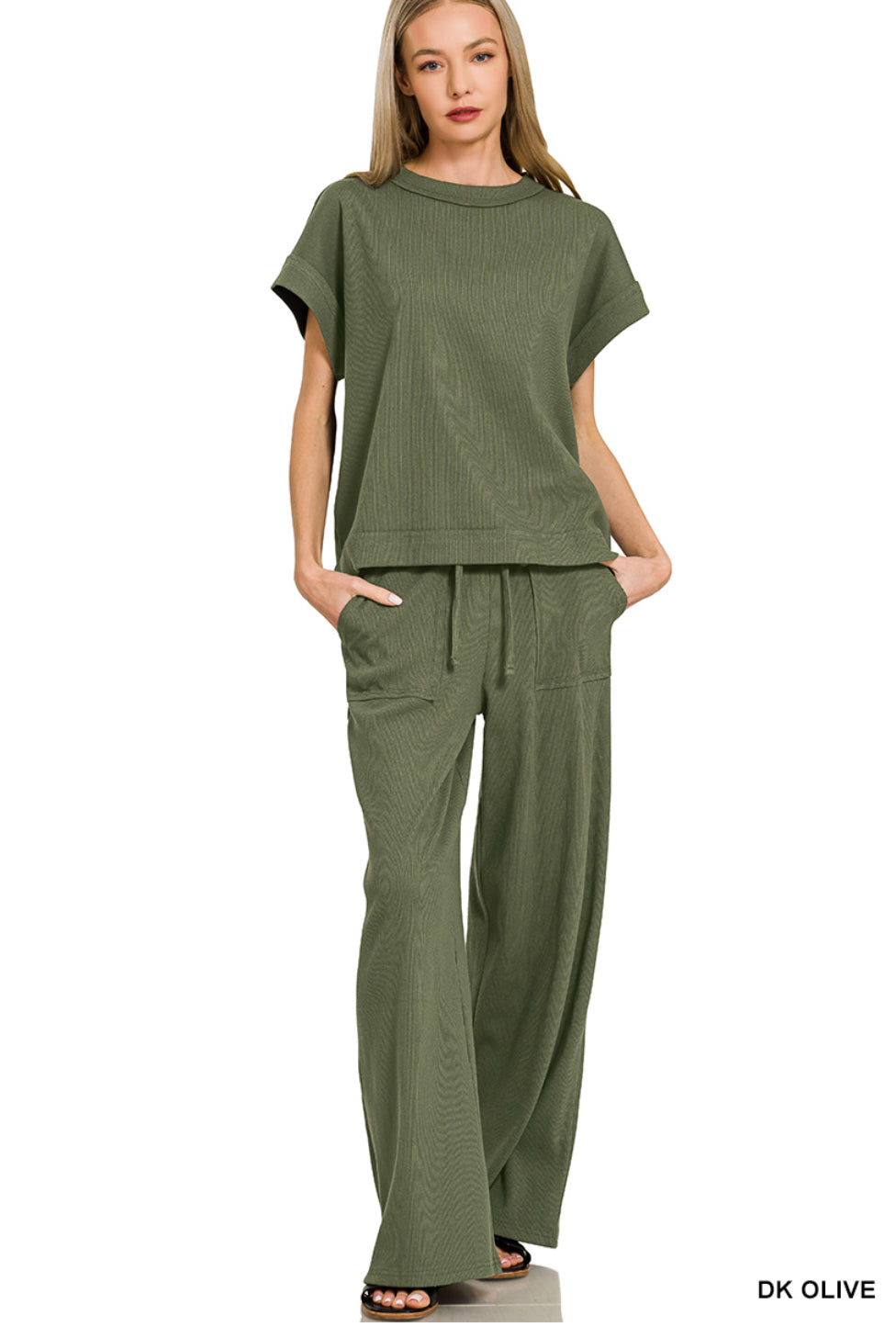 Ribbed Tee & Pants Set