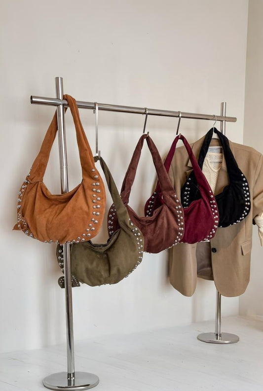 Suede Stud Bag