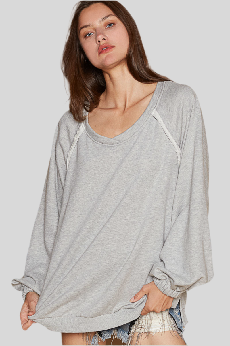 Open back Terry Crewneck