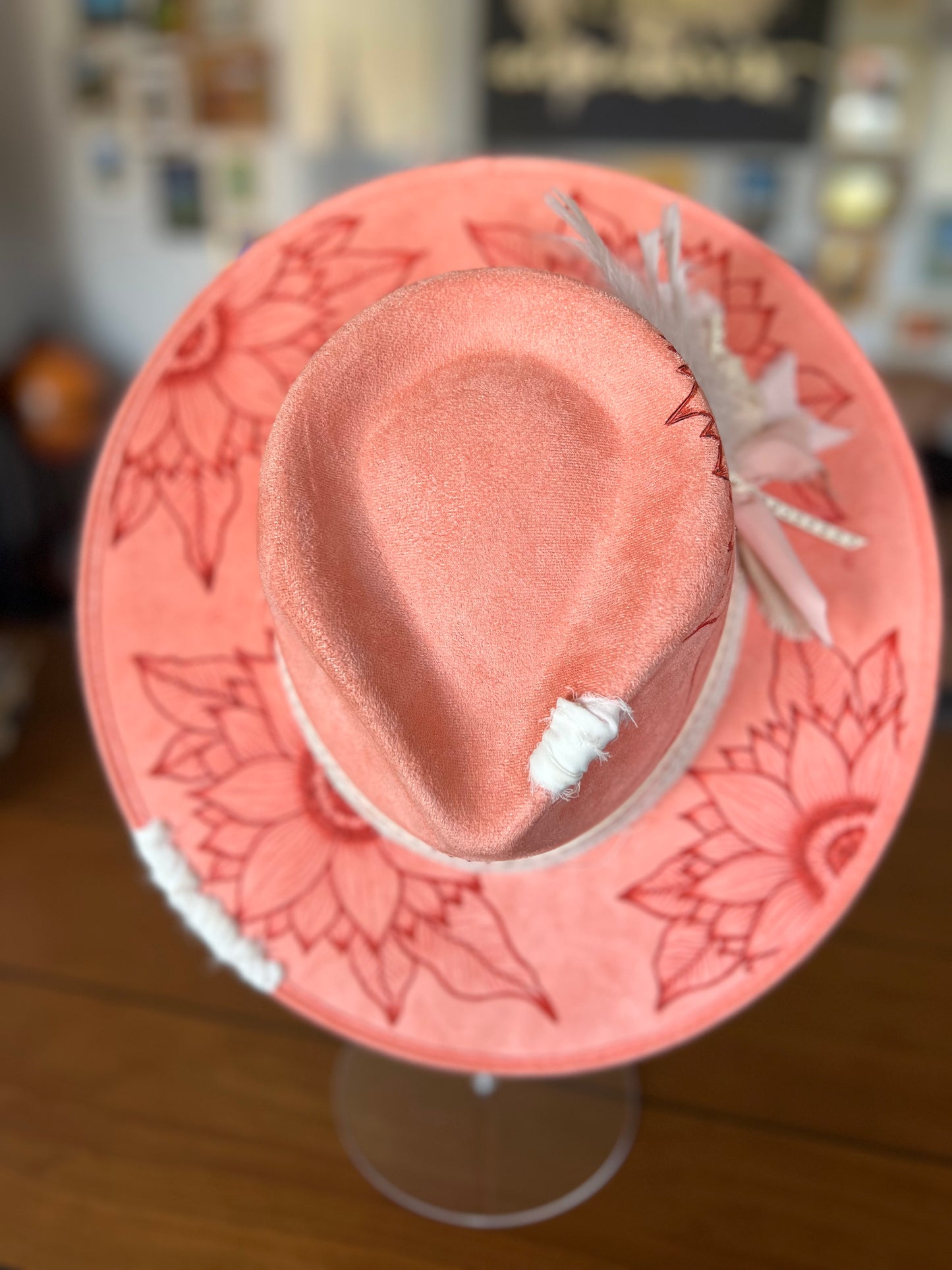 Wildflower Design Burned Hat