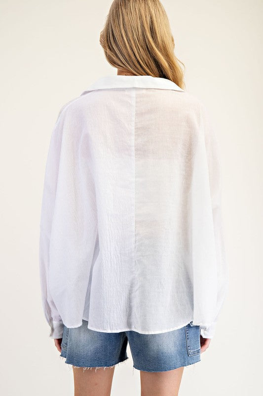 White Dolman Long Sleeve Top
