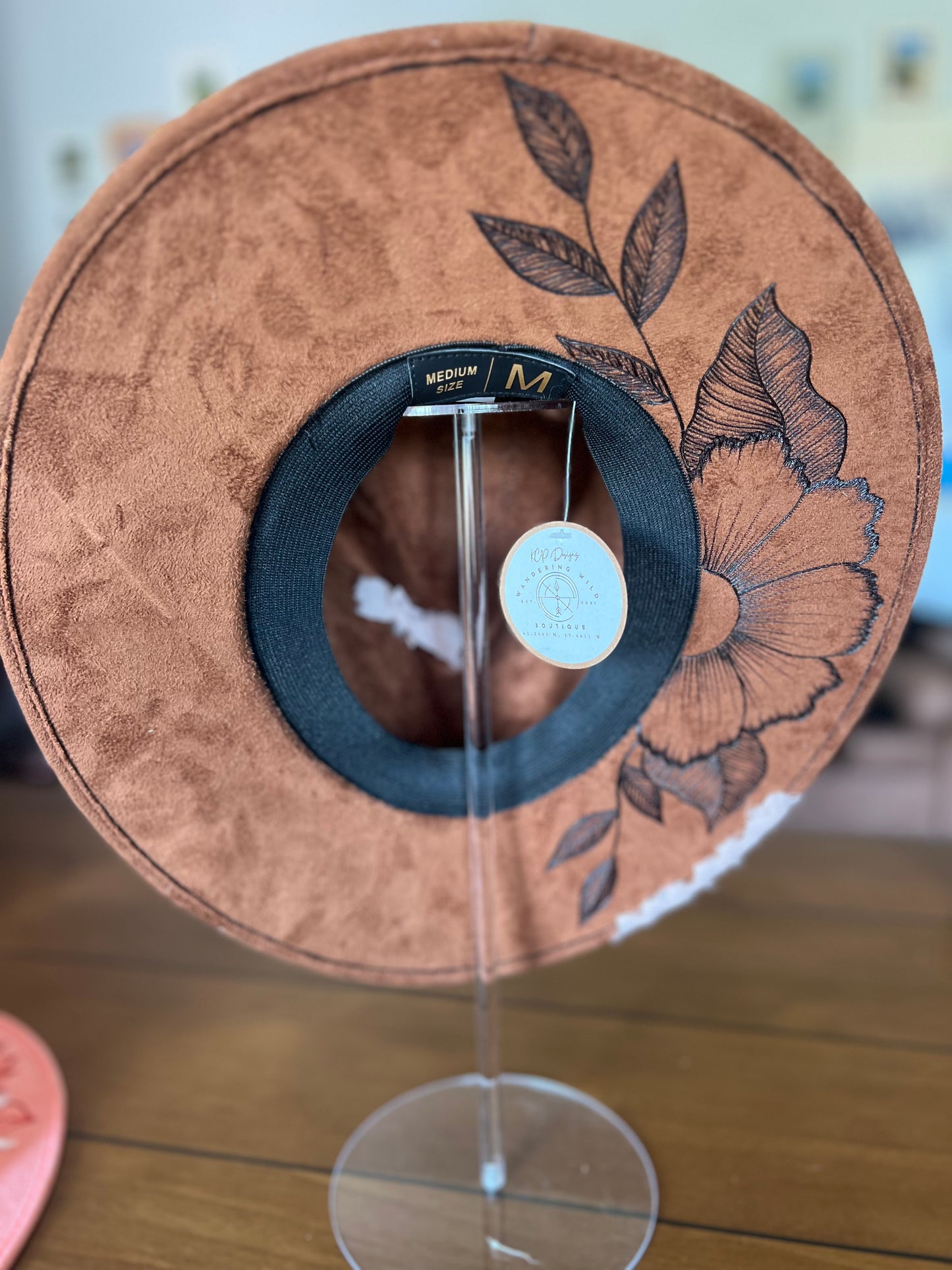 Wildflower Design Burned Hat
