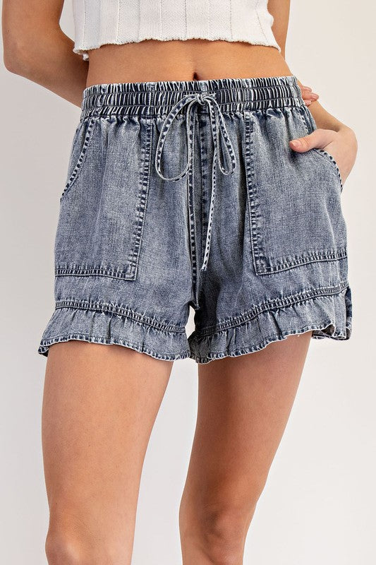 Ruffle Hem Shorts