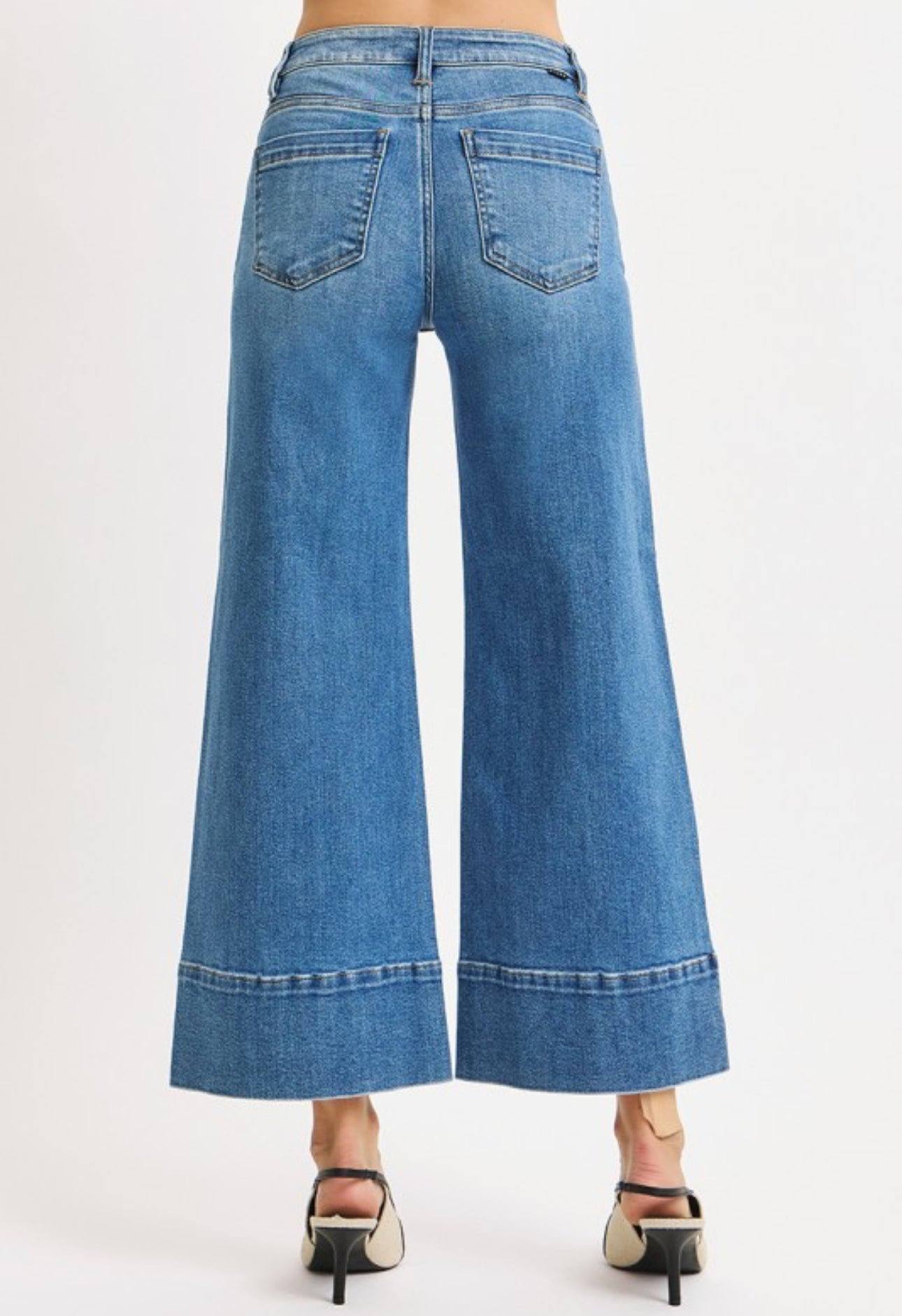 Mid-Rise Tummy Control Pintuck Jeans