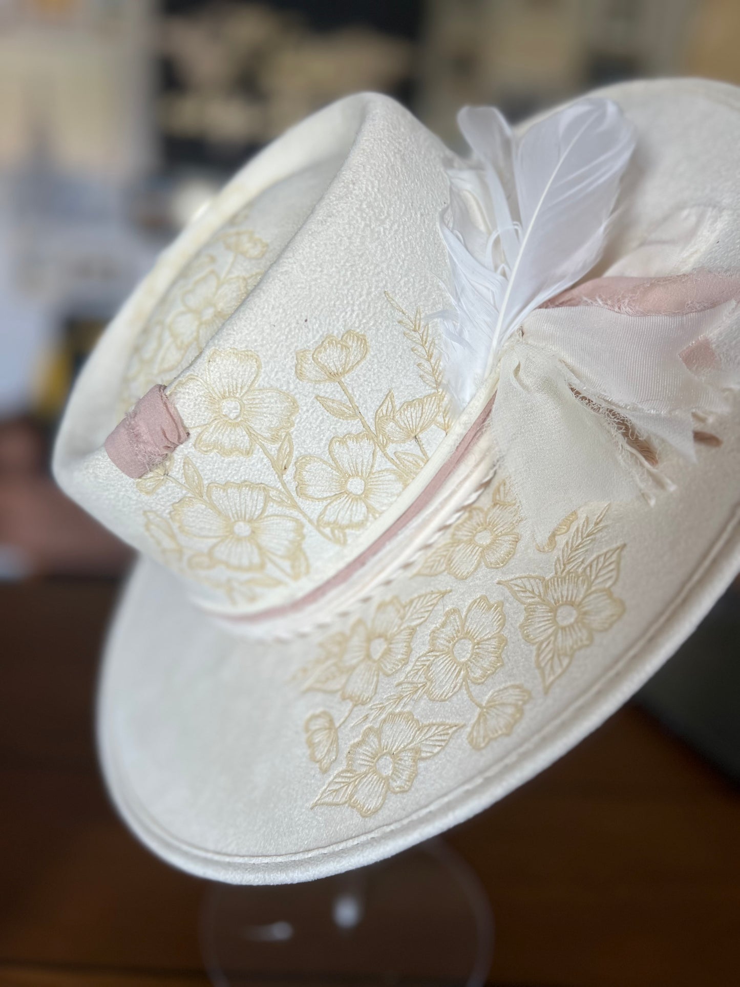 Wildflower Design Burned Hat