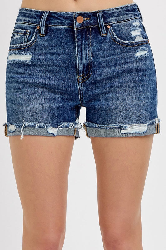 Risen Mid-Rise Cuffed Shorts