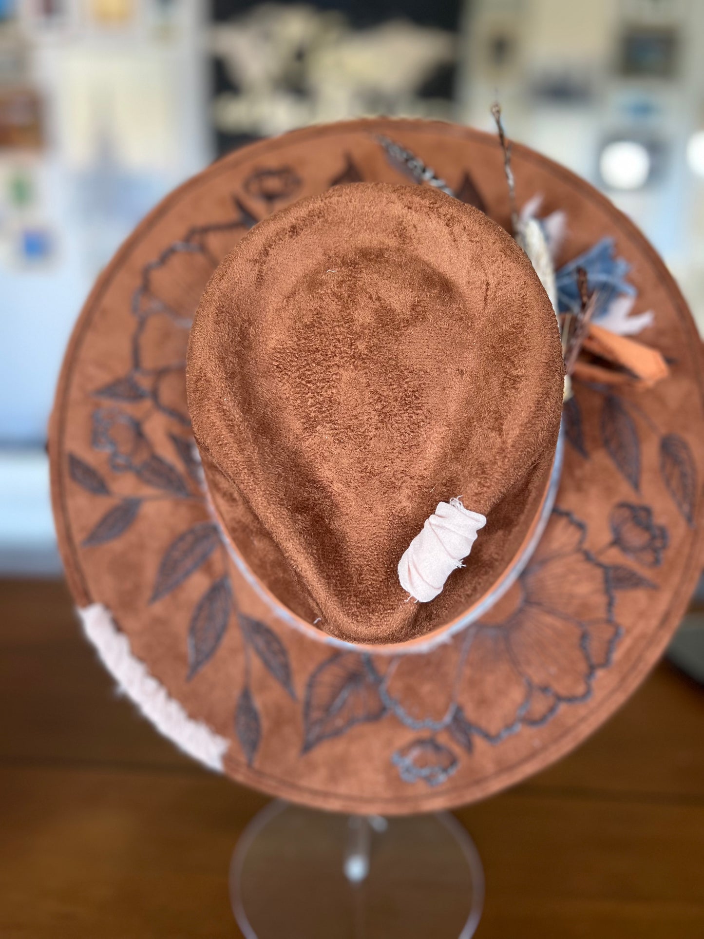 Wildflower Design Burned Hat