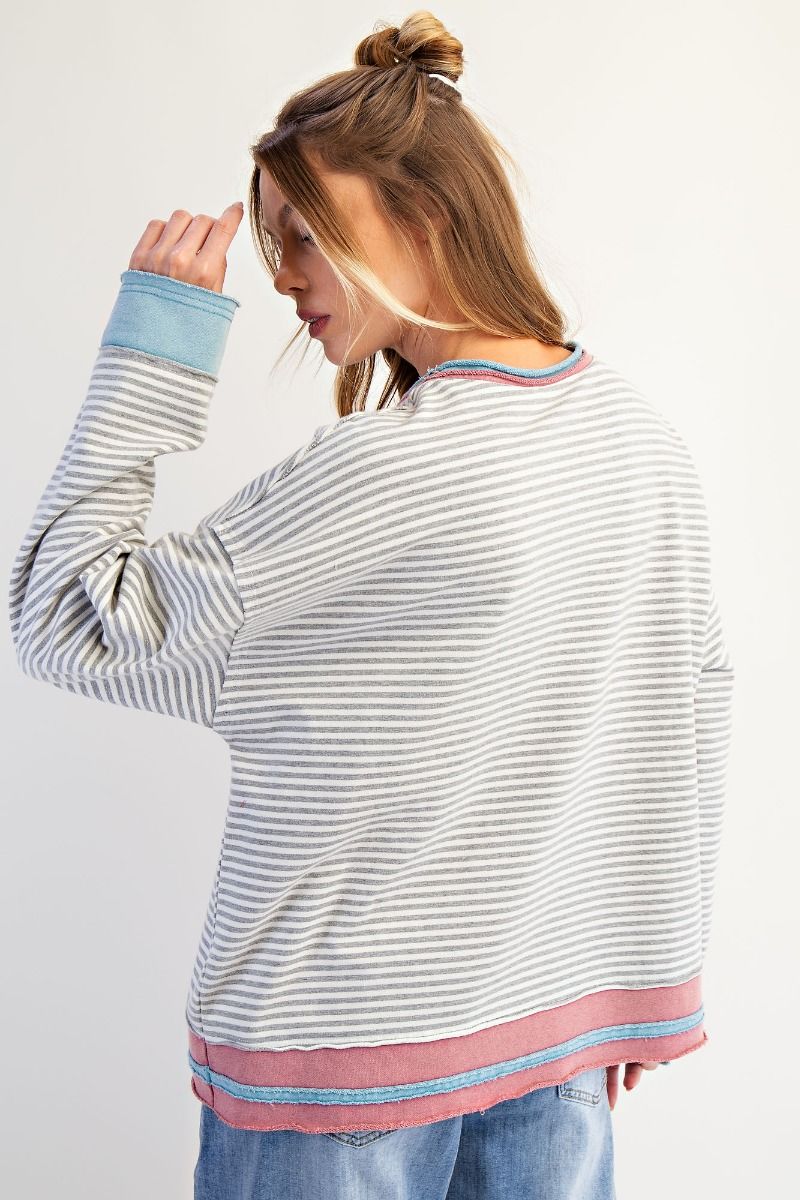 Striped Terry Pullover