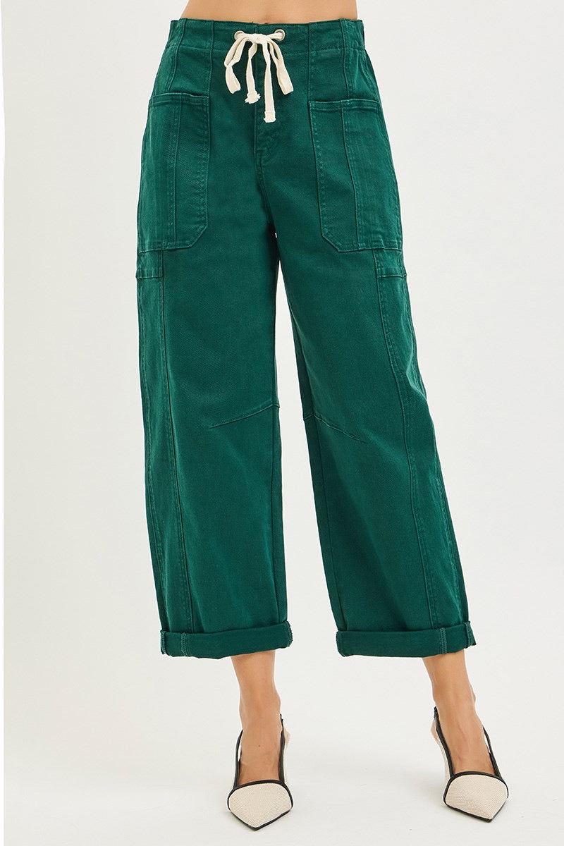 Risen High Rise Crop Barrel Pants