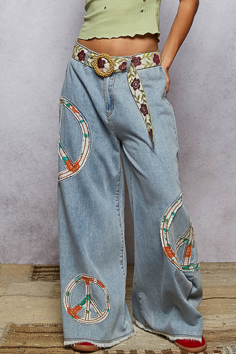 Peace Print Pants