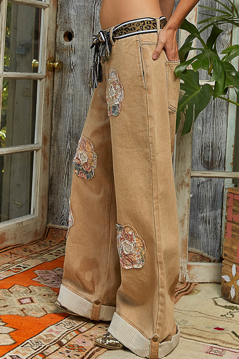 Floral Patchwork Jeans