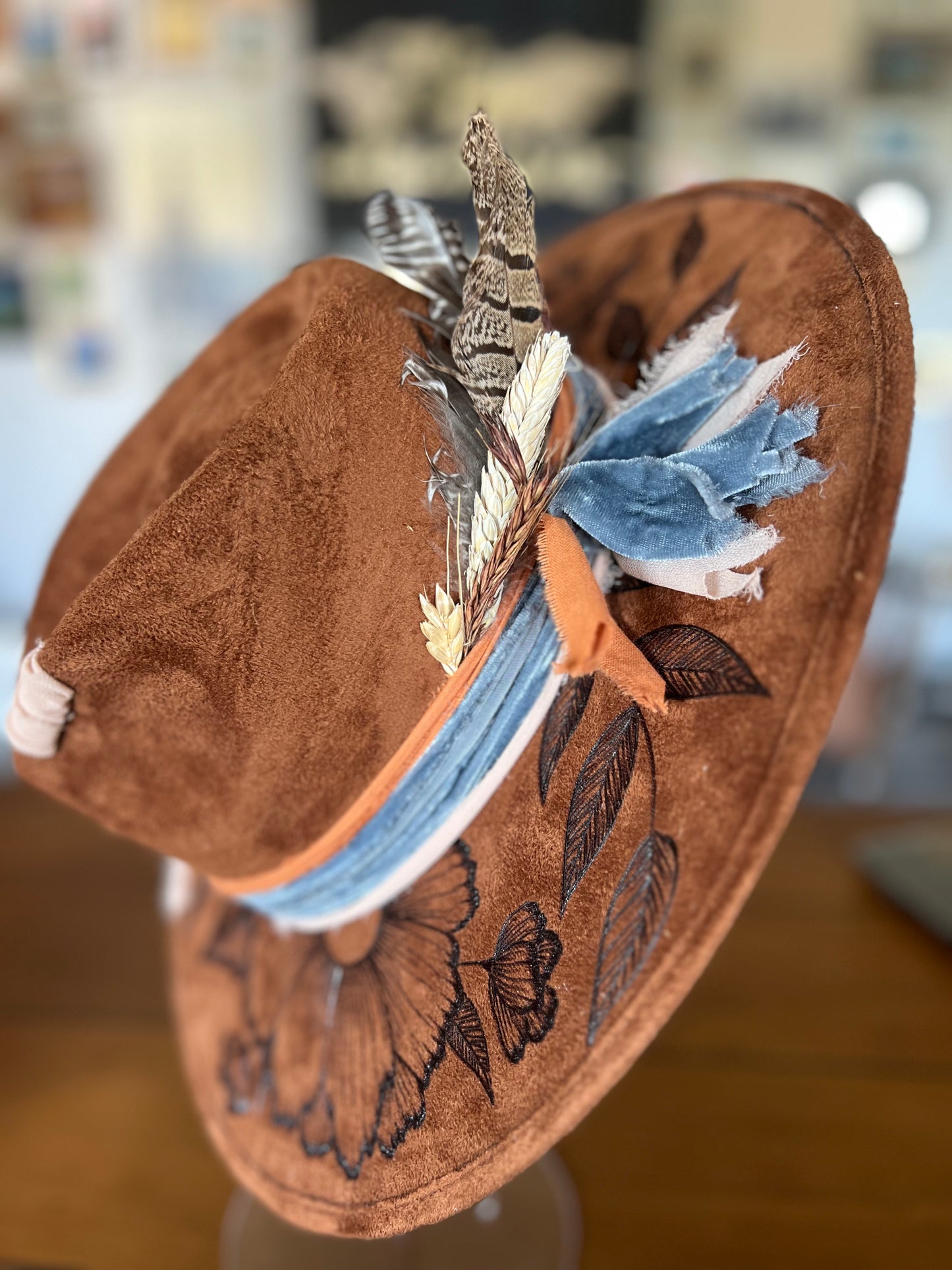 Wildflower Design Burned Hat