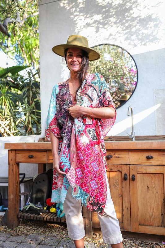 Boho Floral Patchwork kimono