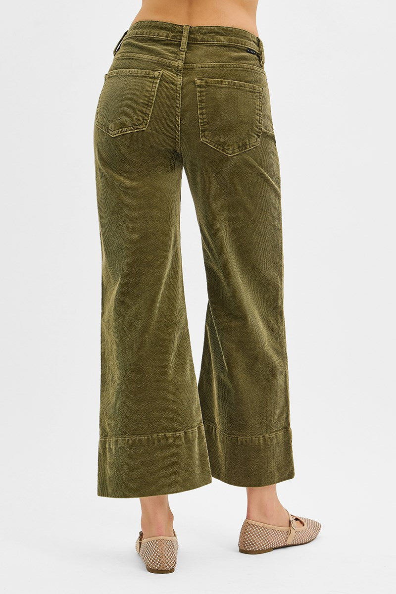 High Rise Crop Corduroy Pants