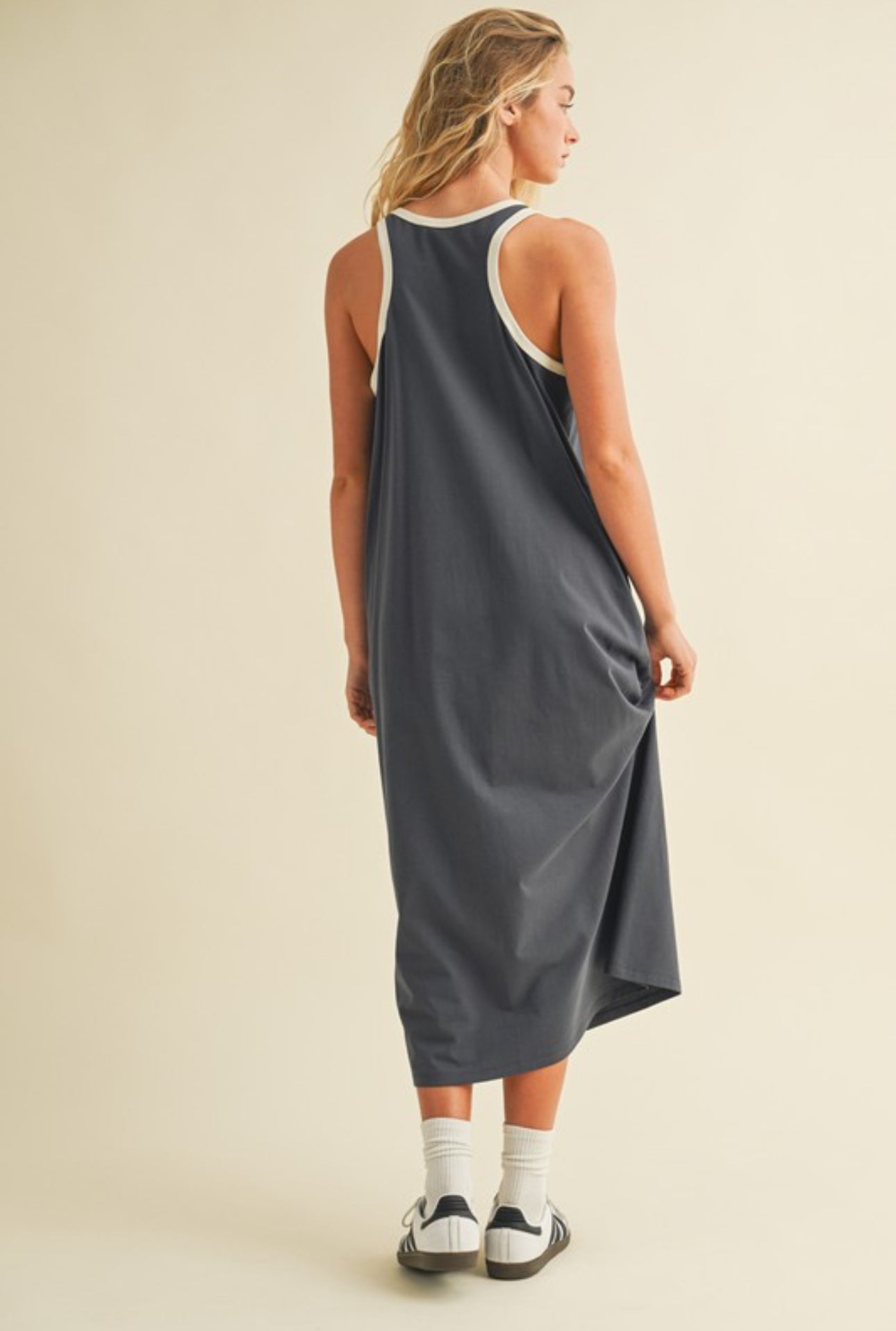 Patched Front Sleeveless T-shirt Dress