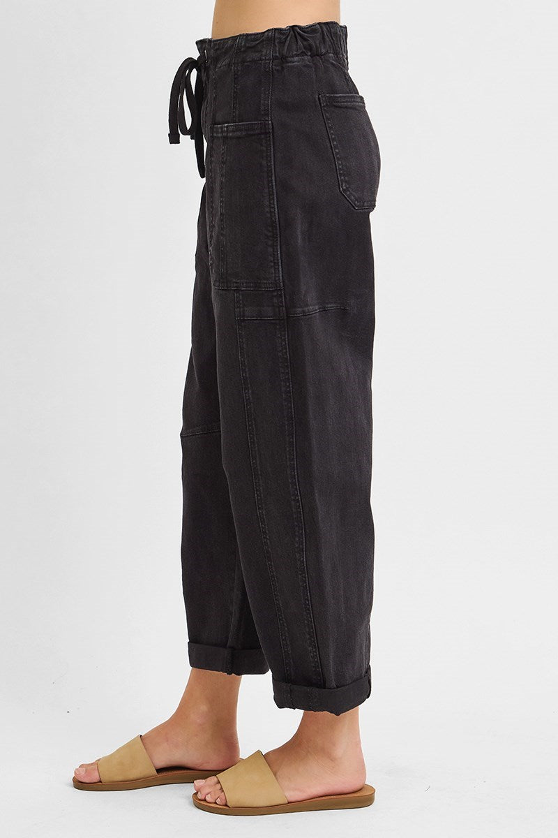 Cargo Barrel Jeans Black