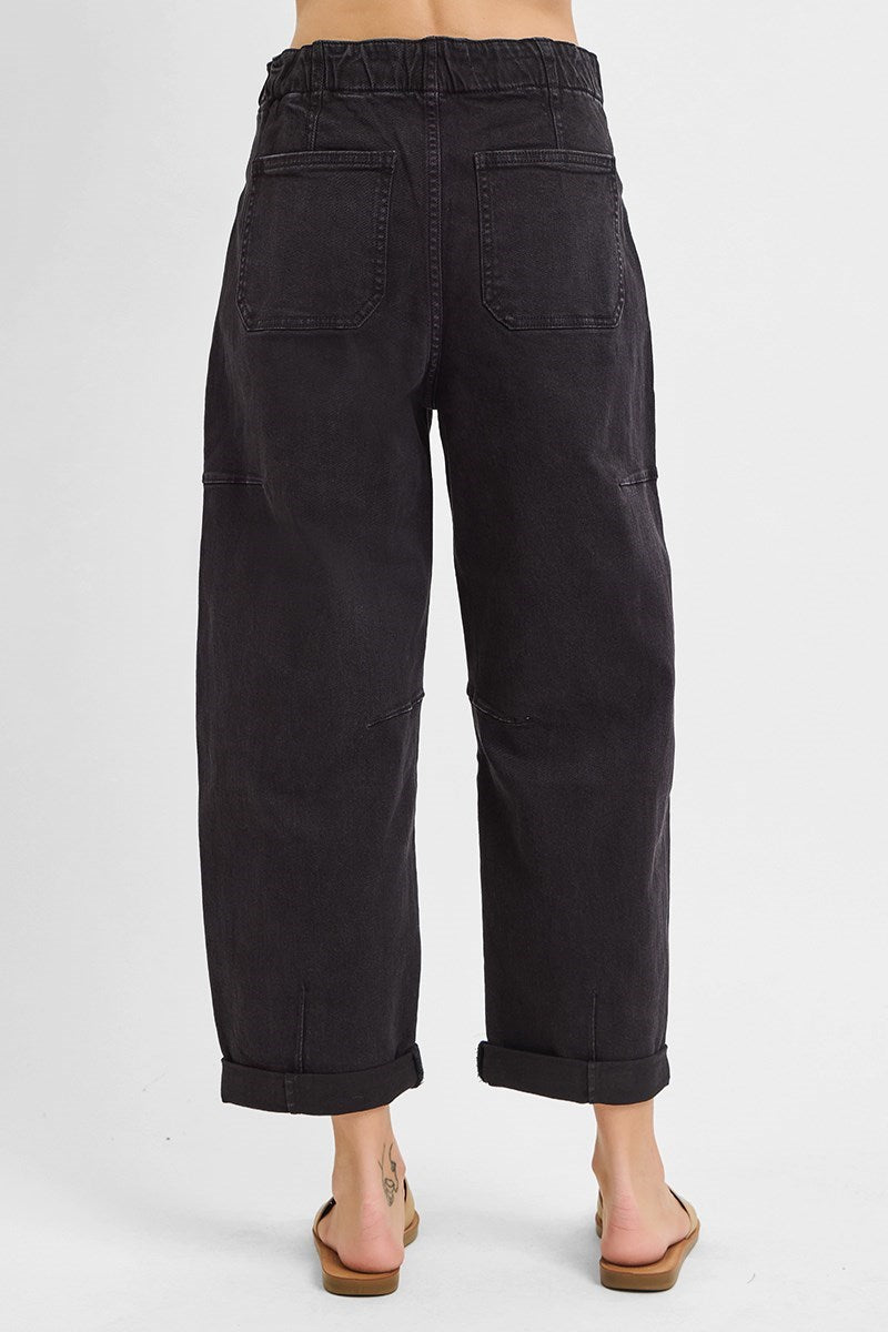 Cargo Barrel Jeans Black