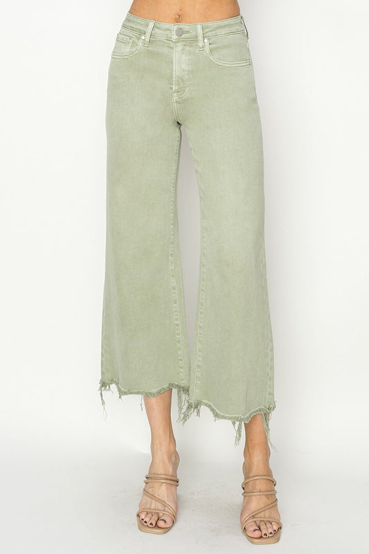 High Rise Wide Crop Jeans