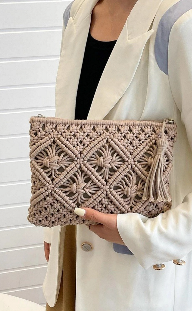 Woven Bohemian Tassel Crochet Shoulder Bag