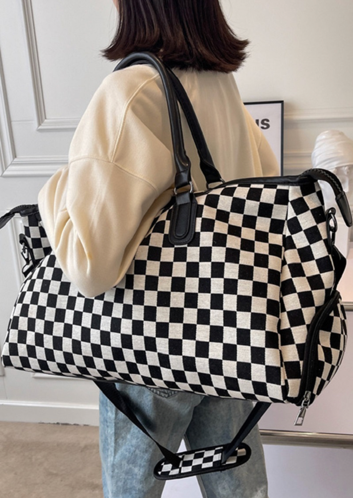 Checkered Weekender Bag