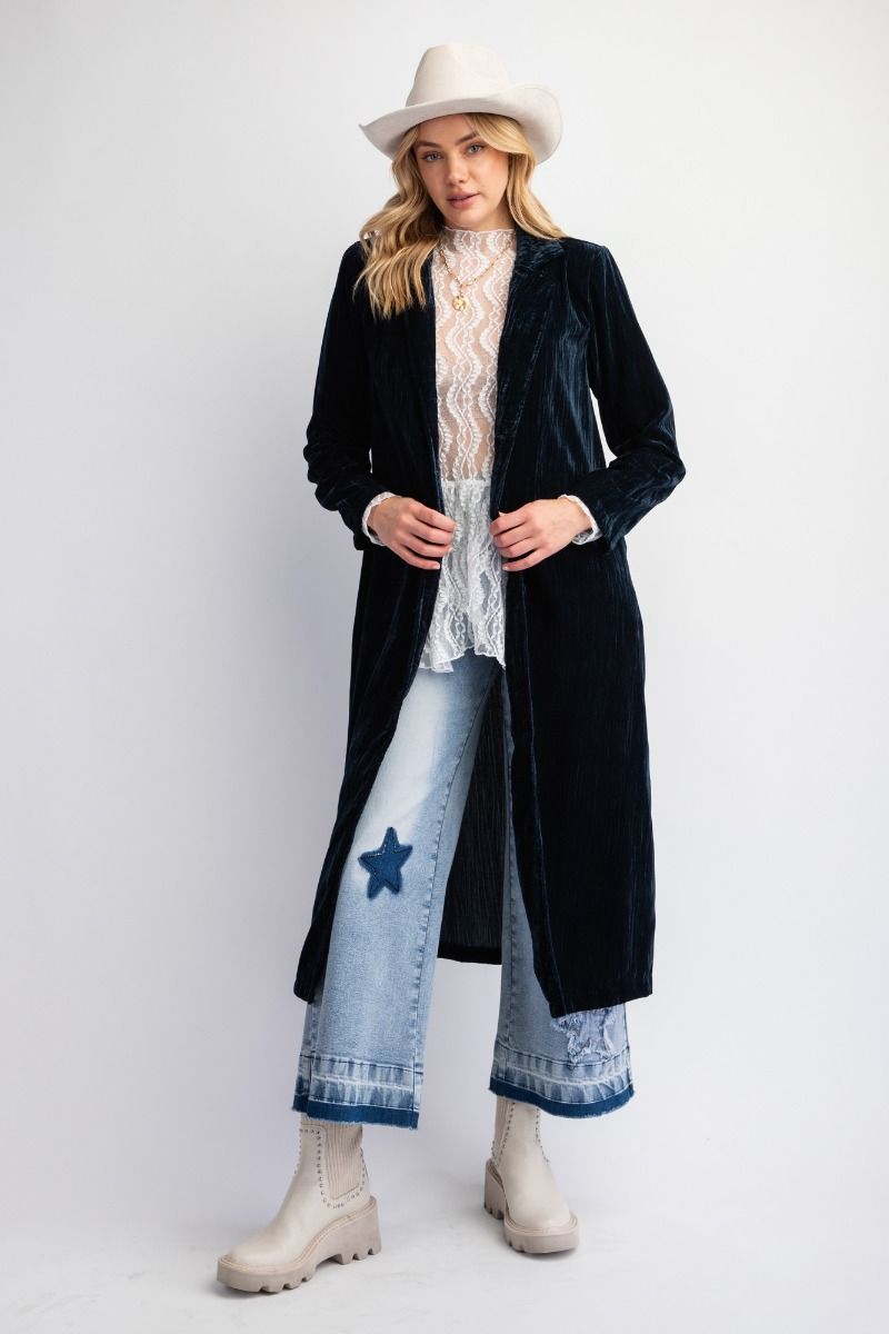 Ice velvet maxi coat