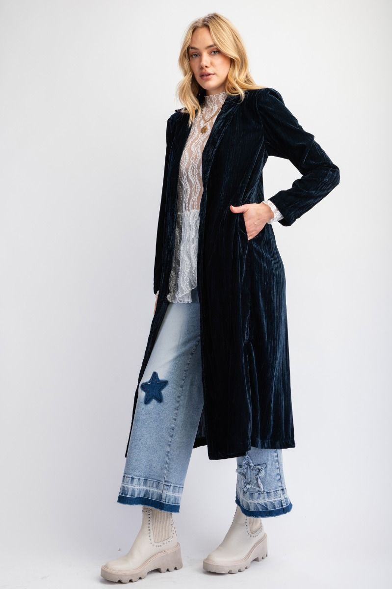 Ice velvet maxi coat