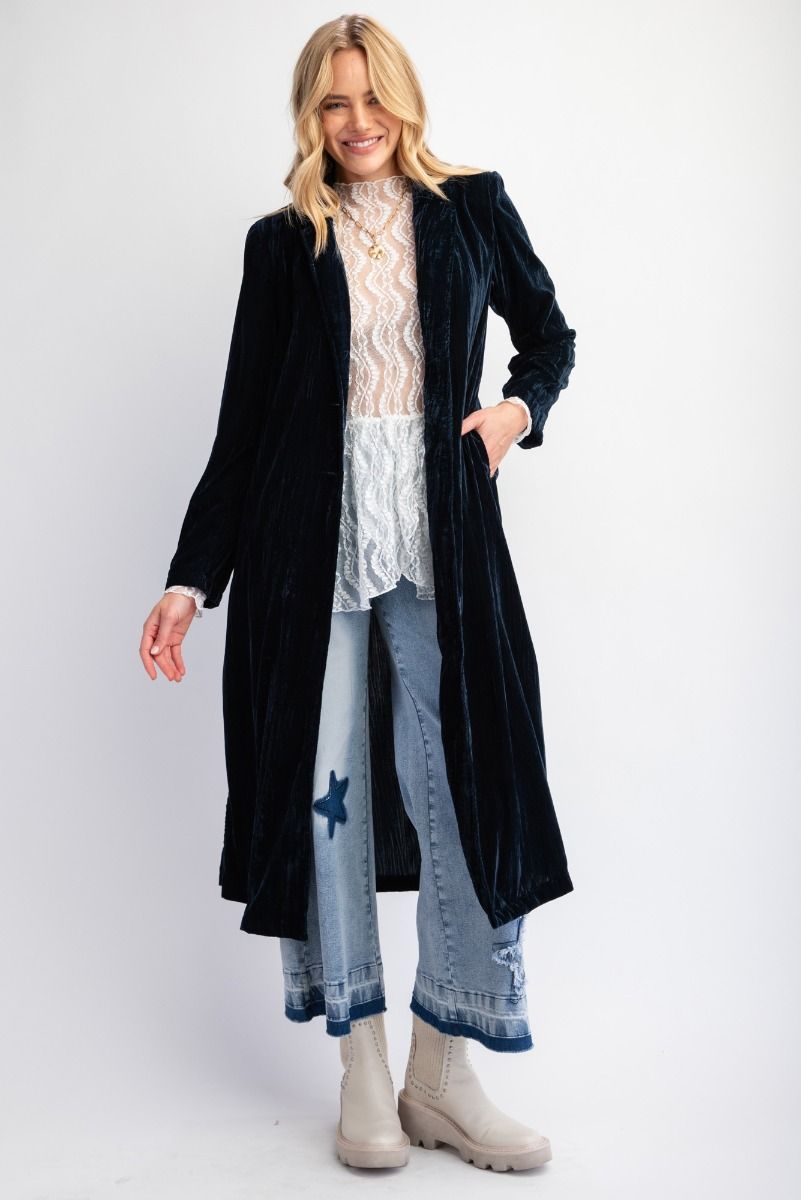 Ice velvet maxi coat