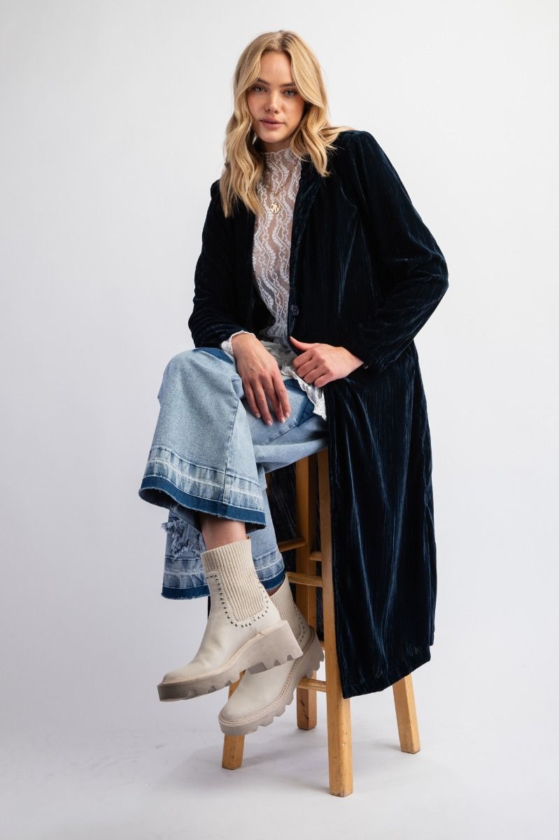 Ice velvet maxi coat