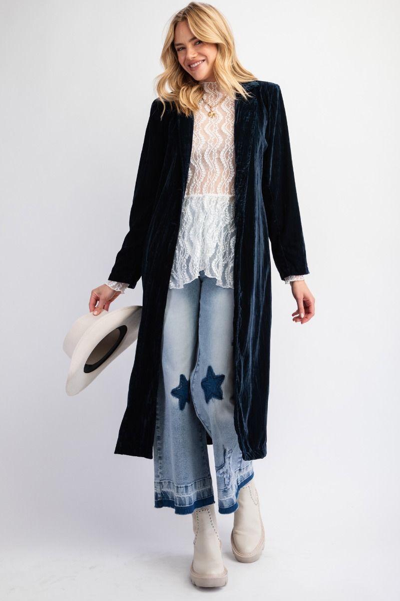 Ice velvet maxi coat