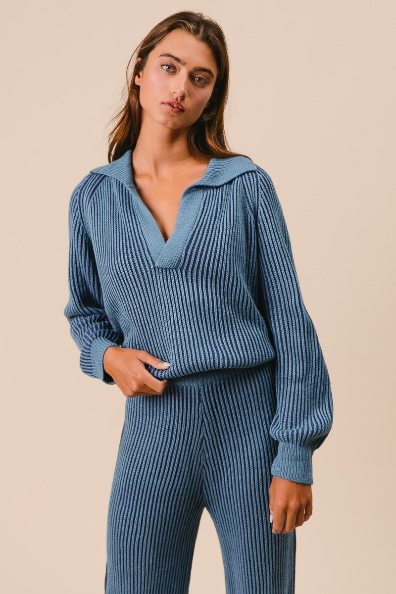 Two Tone Ribbed Set