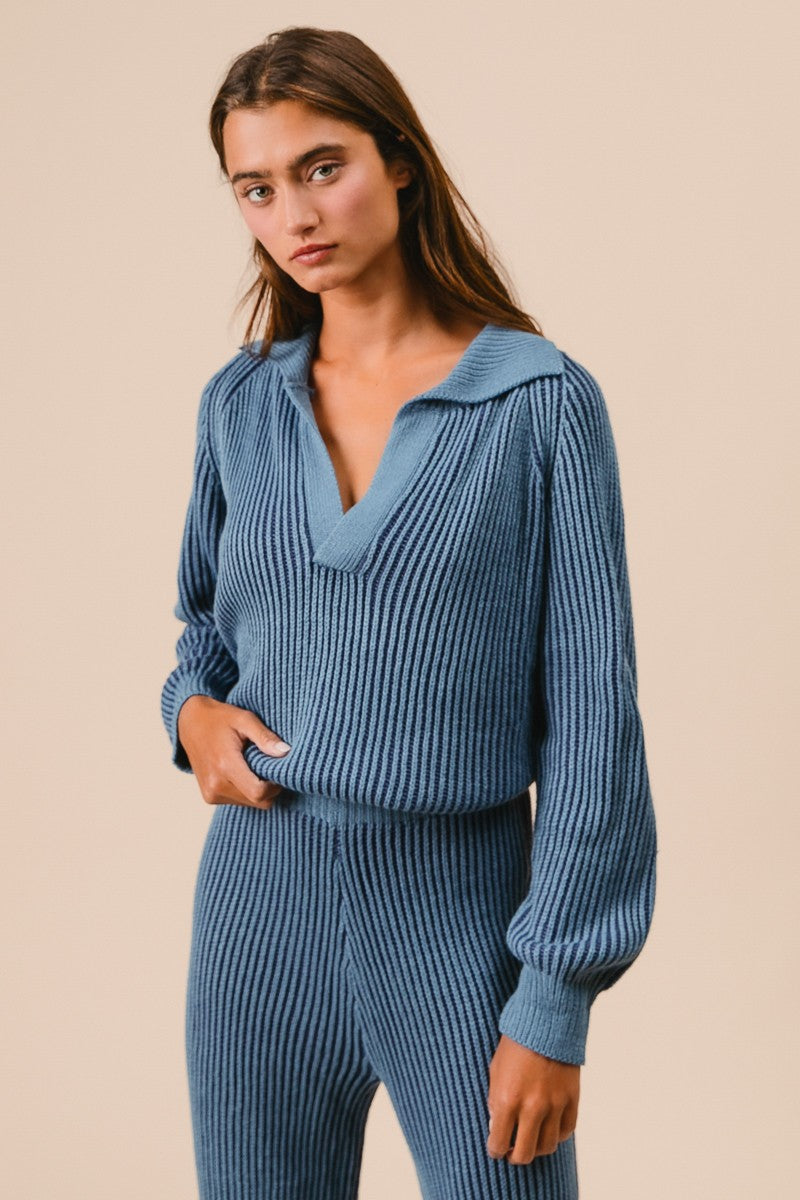 Two Tone Ribbed Set