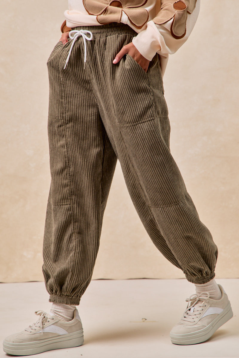 Corduroy Drawstring Pants