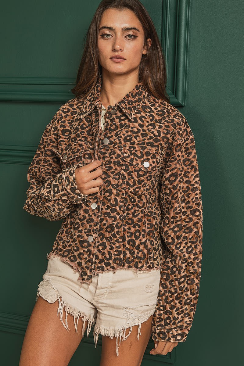 Leopard Corduroy Jacket