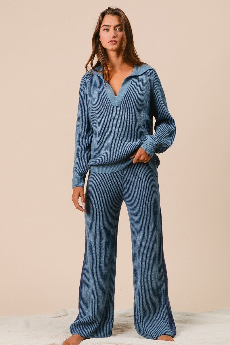 Two Tone Ribbed Set