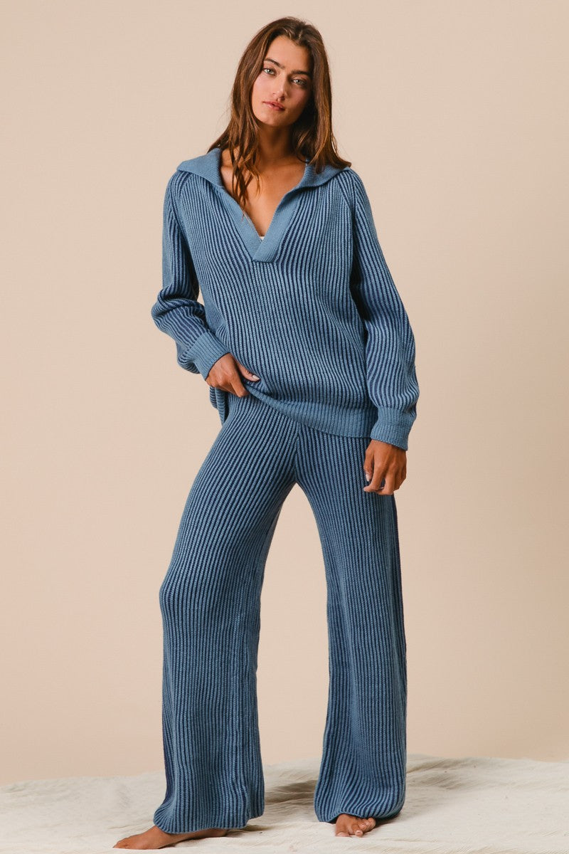 Two Tone Ribbed Set