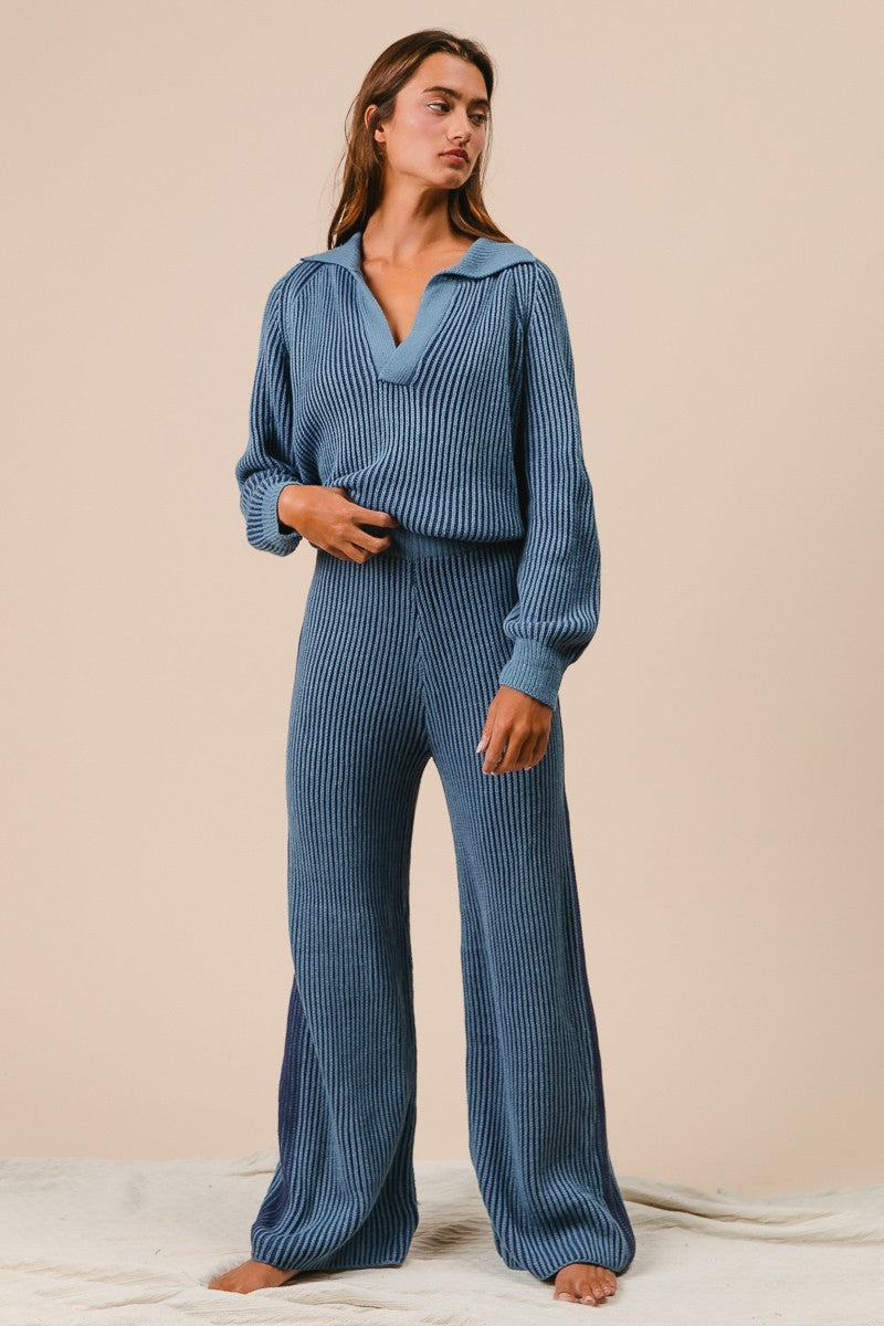 Two Tone Ribbed Set