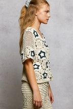 Button Front Crochet Top