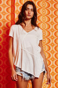 Asymmetrical Raw Edge Tee