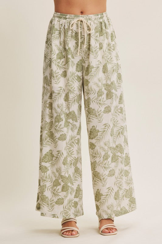 Palm Leaf Wide Leaf Pants