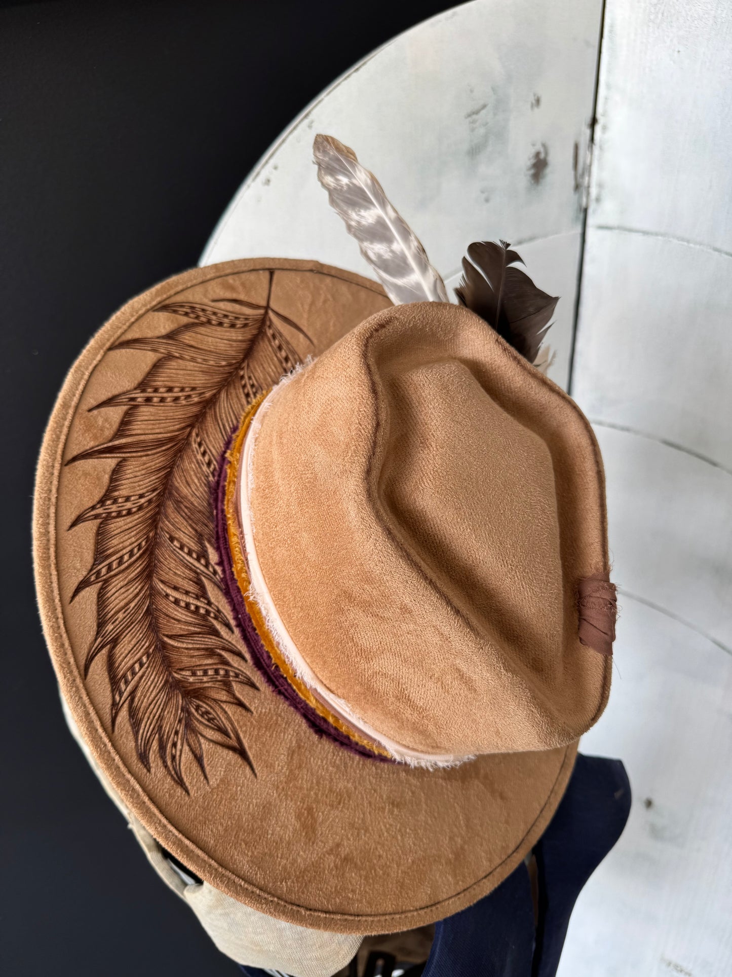 Wildflower Design Burned Hat