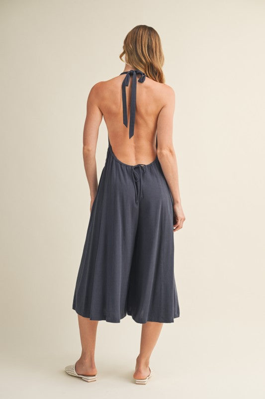 Wide Leg Halter Jumpsuit