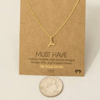 Gold Dipped Whale Tail Pendant Necklace