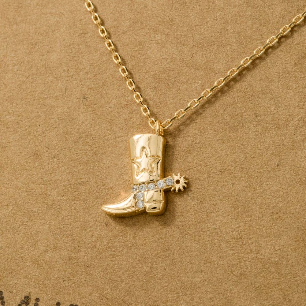 Cowboy Boots Pendant Necklace
